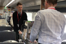 Greater Anglia rail on board catering trolley